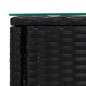 vidaXL Beistelltisch Schwarz 53x37x48 cm Poly Rattan und Hartglas vidaXL Beistelltisch Schwarz 53x37x48 cm Poly Rattan und Hartglas