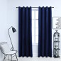 vidaXL Verdunkelungsvorhänge mit Ösen 2 Stk. Samt Dunkelblau 140x225cm vidaXL Verdunkelungsvorhänge mit Ösen 2 Stk. Samt Dunkelblau 140x225cm