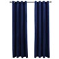 vidaXL Verdunkelungsvorhänge mit Ösen 2 Stk. Samt Dunkelblau 140x225cm vidaXL Verdunkelungsvorhänge mit Ösen 2 Stk. Samt Dunkelblau 140x225cm