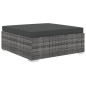 4-tlg. Garten-Lounge-Set mit Auflagen Poly Rattan Grau 4-tlg. Garten-Lounge-Set mit Auflagen Poly Rattan Grau