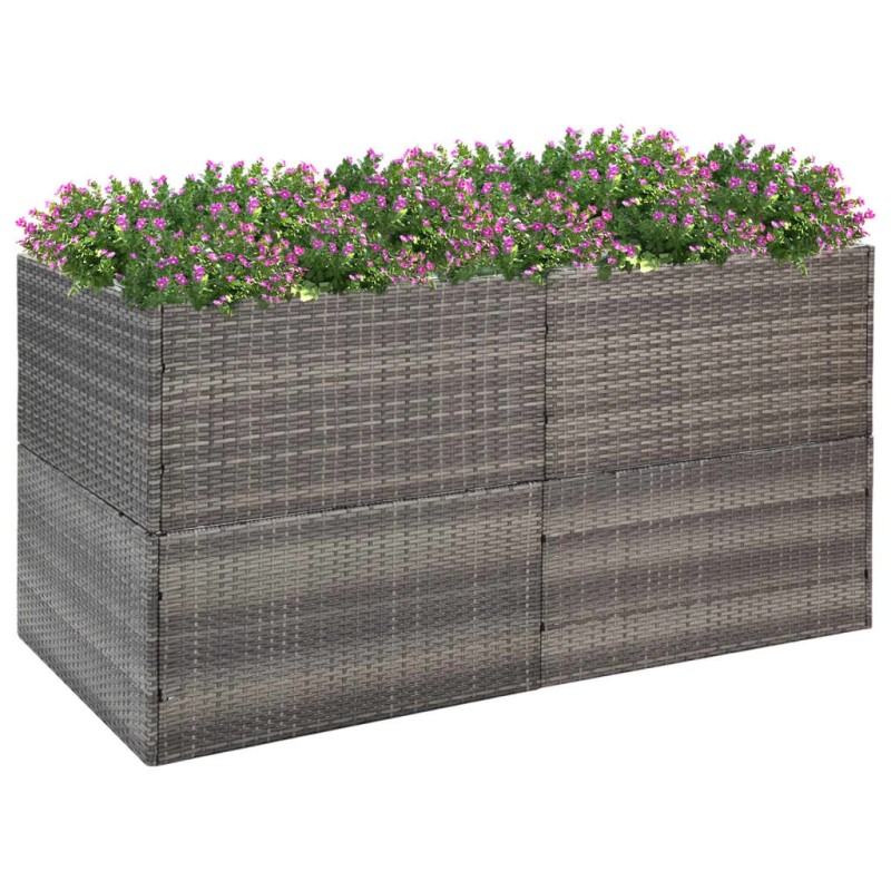 vidaXL Pflanzkübel Grau 157x80x80 cm Poly Rattan vidaXL Pflanzkübel Grau 157x80x80 cm Poly Rattan
