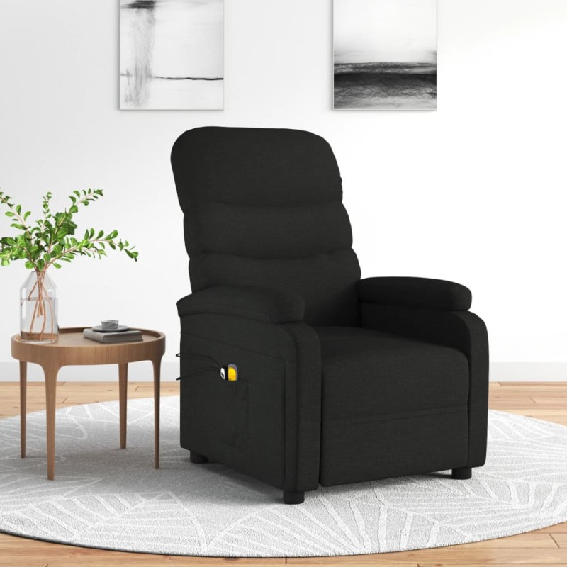vidaXL Massagesessel Elektrisch Schwarz Stoff vidaXL Massagesessel Elektrisch Schwarz Stoff