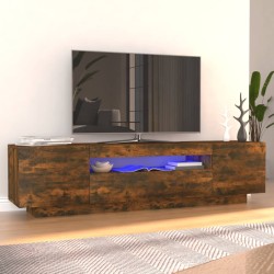 vidaXL TV-Schrank mit LED-Leuchten Räuchereiche 160x35x40 cm