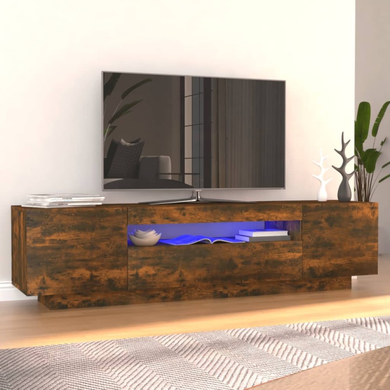 vidaXL TV-Schrank mit LED-Leuchten Räuchereiche 160x35x40 cm vidaXL TV-Schrank mit LED-Leuchten Räuchereiche 160x35x40 cm