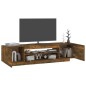 vidaXL TV-Schrank mit LED-Leuchten Räuchereiche 160x35x40 cm vidaXL TV-Schrank mit LED-Leuchten Räuchereiche 160x35x40 cm