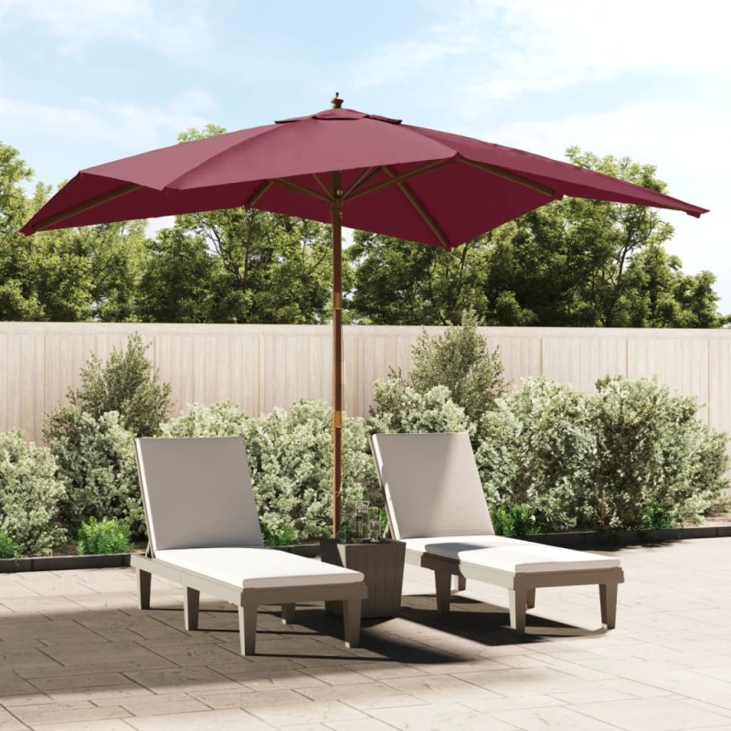 vidaXL Sonnenschirm mit Holzmast Bordeauxrot 300x300x273 cm vidaXL Sonnenschirm mit Holzmast Bordeauxrot 300x300x273 cm