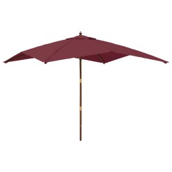 vidaXL Sonnenschirm mit Holzmast Bordeauxrot 300x300x273 cm