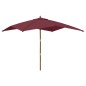 vidaXL Sonnenschirm mit Holzmast Bordeauxrot 300x300x273 cm vidaXL Sonnenschirm mit Holzmast Bordeauxrot 300x300x273 cm