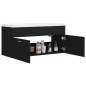 vidaXL Waschbeckenunterschrank mit Einbaubecken Schwarz Holzwerkstoff vidaXL Waschbeckenunterschrank mit Einbaubecken Schwarz Holzwerkstoff