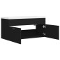 vidaXL Waschbeckenunterschrank mit Einbaubecken Schwarz Holzwerkstoff vidaXL Waschbeckenunterschrank mit Einbaubecken Schwarz Holzwerkstoff