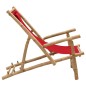 vidaXL Liegestuhl Bambus und Canvas Rot vidaXL Liegestuhl Bambus und Canvas Rot