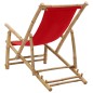 vidaXL Liegestuhl Bambus und Canvas Rot vidaXL Liegestuhl Bambus und Canvas Rot