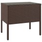 vidaXL Beistelltisch Braun 53x37x48 cm Poly Rattan und Hartglas vidaXL Beistelltisch Braun 53x37x48 cm Poly Rattan und Hartglas
