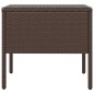 vidaXL Beistelltisch Braun 53x37x48 cm Poly Rattan und Hartglas vidaXL Beistelltisch Braun 53x37x48 cm Poly Rattan und Hartglas