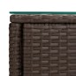 vidaXL Beistelltisch Braun 53x37x48 cm Poly Rattan und Hartglas vidaXL Beistelltisch Braun 53x37x48 cm Poly Rattan und Hartglas