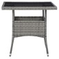 5-tlg. Garten-Essgruppe Grau Poly Rattan und Glas 5-tlg. Garten-Essgruppe Grau Poly Rattan und Glas