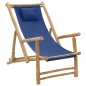 vidaXL Liegestuhl Bambus und Canvas Marineblau vidaXL Liegestuhl Bambus und Canvas Marineblau