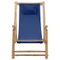 vidaXL Liegestuhl Bambus und Canvas Marineblau vidaXL Liegestuhl Bambus und Canvas Marineblau
