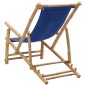 vidaXL Liegestuhl Bambus und Canvas Marineblau vidaXL Liegestuhl Bambus und Canvas Marineblau