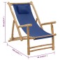 vidaXL Liegestuhl Bambus und Canvas Marineblau vidaXL Liegestuhl Bambus und Canvas Marineblau