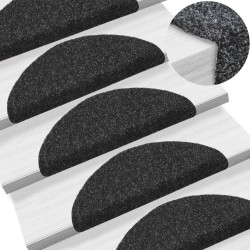 vidaXL Selbstklebende Treppenmatten 10 Stk. Schwarz 56x17x3 cm