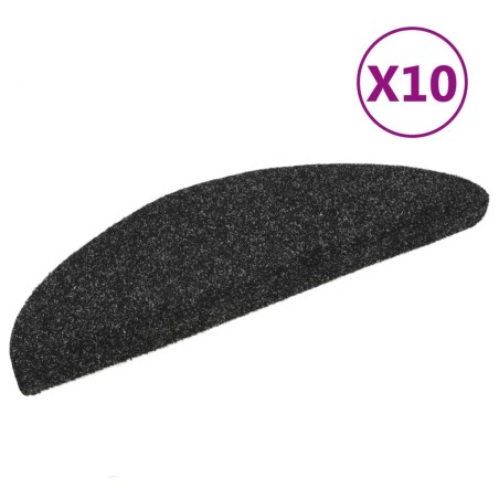 vidaXL Selbstklebende Treppenmatten 10 Stk. Schwarz 56x17x3 cm