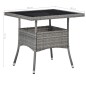 5-tlg. Garten-Essgruppe Grau Poly Rattan und Glas 5-tlg. Garten-Essgruppe Grau Poly Rattan und Glas