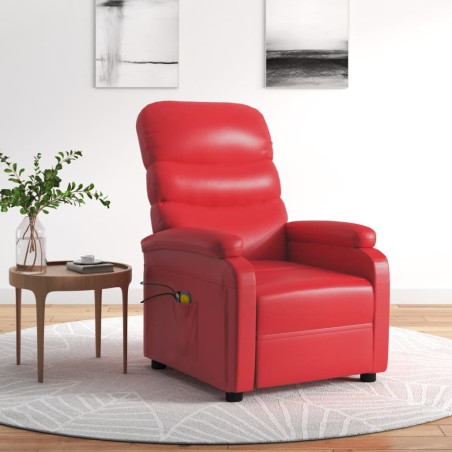 vidaXL Massagesessel Elektrisch Rot Kunstleder