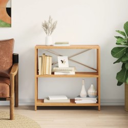 vidaXL Regal mit 3 Böden 80x30x78 cm Massivholz Eiche