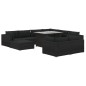 10-tlg. Garten-Lounge-Set mit Auflagen Poly Rattan Schwarz 10-tlg. Garten-Lounge-Set mit Auflagen Poly Rattan Schwarz