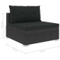 10-tlg. Garten-Lounge-Set mit Auflagen Poly Rattan Schwarz 10-tlg. Garten-Lounge-Set mit Auflagen Poly Rattan Schwarz
