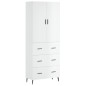 Highboard Hochglanz-Weiß 69,5x34x180 cm Holzwerkstoff Highboard Hochglanz-Weiß 69,5x34x180 cm Holzwerkstoff