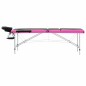 vidaXL Massageliege Klappbar 3-Zonen Aluminiumgestell Schwarz und Rosa vidaXL Massageliege Klappbar 3-Zonen Aluminiumgestell Schwarz und Rosa