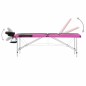 vidaXL Massageliege Klappbar 3-Zonen Aluminiumgestell Schwarz und Rosa vidaXL Massageliege Klappbar 3-Zonen Aluminiumgestell Schwarz und Rosa