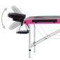 vidaXL Massageliege Klappbar 3-Zonen Aluminiumgestell Schwarz und Rosa vidaXL Massageliege Klappbar 3-Zonen Aluminiumgestell Schwarz und Rosa