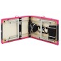 vidaXL Massageliege Klappbar 3-Zonen Aluminiumgestell Schwarz und Rosa vidaXL Massageliege Klappbar 3-Zonen Aluminiumgestell Schwarz und Rosa