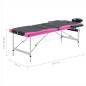 vidaXL Massageliege Klappbar 3-Zonen Aluminiumgestell Schwarz und Rosa vidaXL Massageliege Klappbar 3-Zonen Aluminiumgestell Schwarz und Rosa