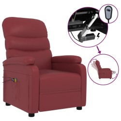vidaXL Massagesessel Elektrisch Weinrot Kunstleder