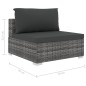 vidaXL 13-tlg. Garten-Lounge-Set mit Polstern Poly Rattan Grau vidaXL 13-tlg. Garten-Lounge-Set mit Polstern Poly Rattan Grau