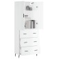 Highboard Hochglanz-Weiß 69,5x34x180 cm Holzwerkstoff Highboard Hochglanz-Weiß 69,5x34x180 cm Holzwerkstoff