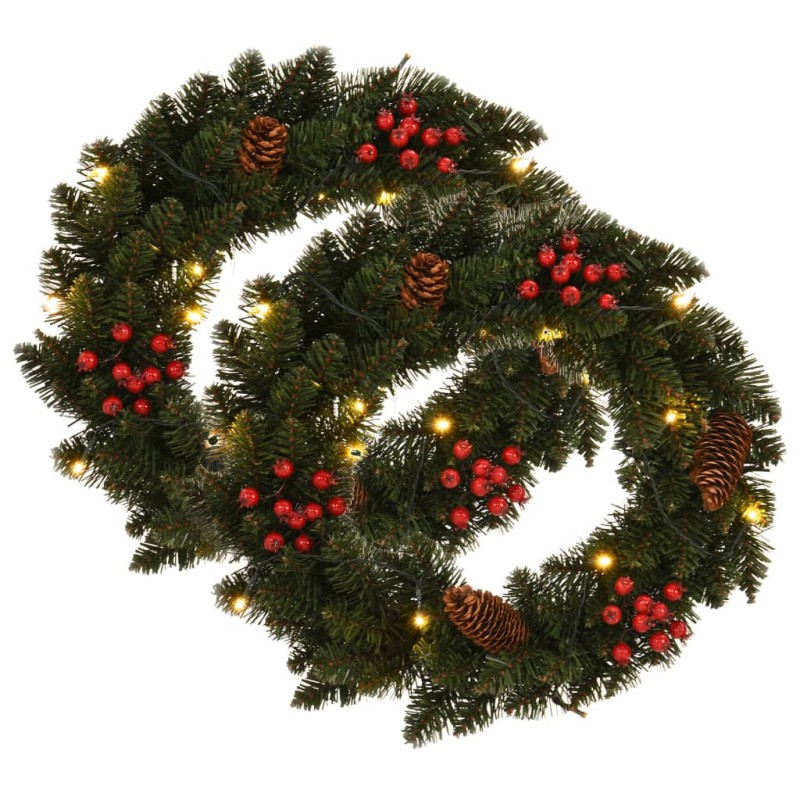 vidaXL Weihnachtskränze 2 Stk. mit Schmuck Grün 45 cm vidaXL Weihnachtskränze 2 Stk. mit Schmuck Grün 45 cm