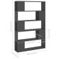 vidaXL Bücherregal Raumteiler Grau 100x24x155 cm Holzwerkstoff vidaXL Bücherregal Raumteiler Grau 100x24x155 cm Holzwerkstoff