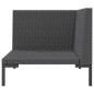 vidaXL Gartensofa mit Kissen Halbrundes Poly Rattan vidaXL Gartensofa mit Kissen Halbrundes Poly Rattan
