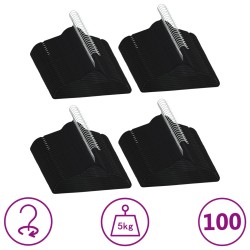 vidaXL 100 Stk. Kleiderbügel-Set Anti-Rutsch Schwarz Samt