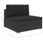 vidaXL 6-tlg. Garten-Lounge-Set mit Auflagen Poly Rattan Schwarz vidaXL 6-tlg. Garten-Lounge-Set mit Auflagen Poly Rattan Schwarz