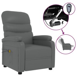 vidaXL Massagesessel Elektrisch Grau Kunstleder