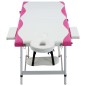 vidaXL Massageliege Klappbar 3-Zonen Aluminiumgestell Weiß und Rosa vidaXL Massageliege Klappbar 3-Zonen Aluminiumgestell Weiß und Rosa