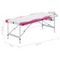 vidaXL Massageliege Klappbar 3-Zonen Aluminiumgestell Weiß und Rosa vidaXL Massageliege Klappbar 3-Zonen Aluminiumgestell Weiß und Rosa