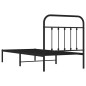 vidaXL Bettgestell mit Kopfteil Metall Schwarz 90x190 cm vidaXL Bettgestell mit Kopfteil Metall Schwarz 90x190 cm