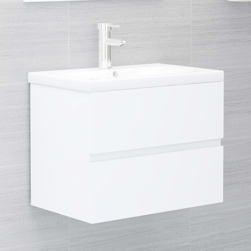 vidaXL Waschbeckenunterschrank Weiß 60x38,5x45 cm Holzwerkstoff vidaXL Waschbeckenunterschrank Weiß 60x38,5x45 cm Holzwerkstoff